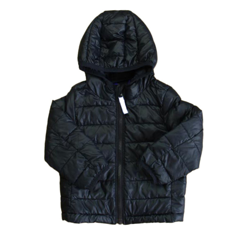 Kids Black Puffer Jacket with Hood